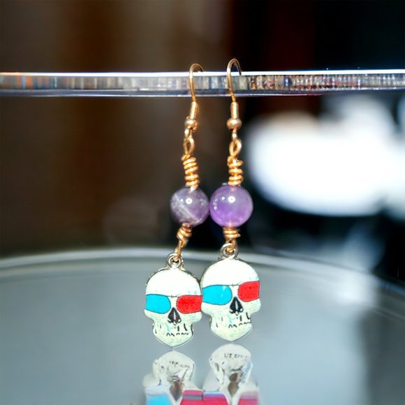 Dangle skull earrings - Picture 1 of 1